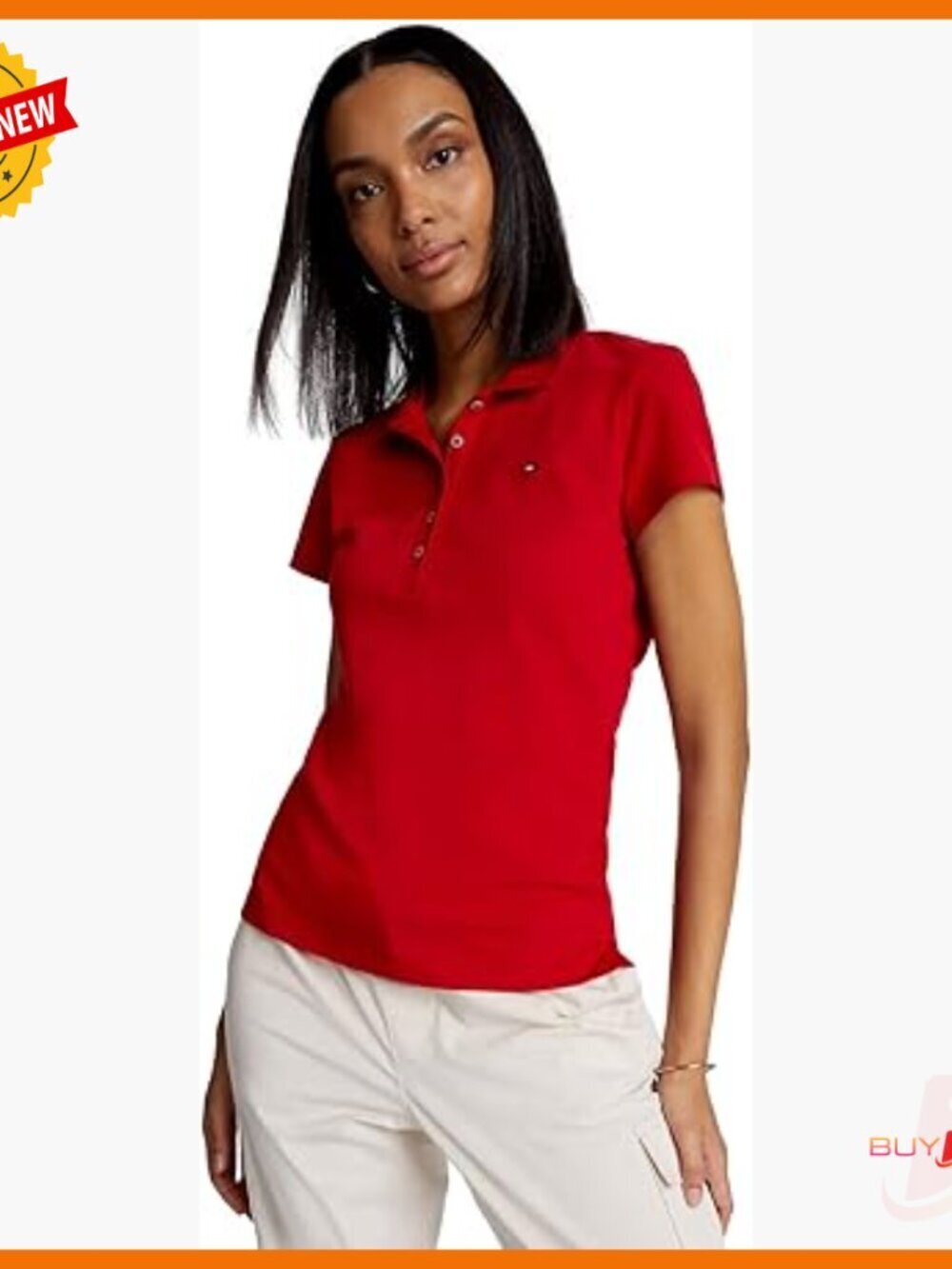 Slim Fit Short Sleeve Polo Shirt, Cotton Blend, Collared Neck